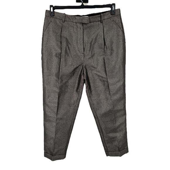 Reiss Sienna Sparkle Tapered Trousers pants gold size 14 - Picture 2 of 6